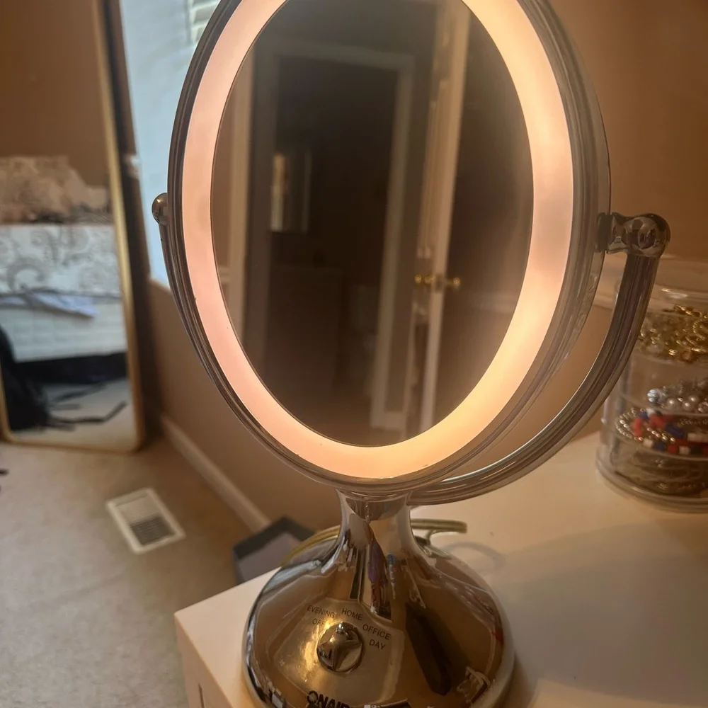 Elegant Silver Vanity Mirror for Luxurious Bath Spaces